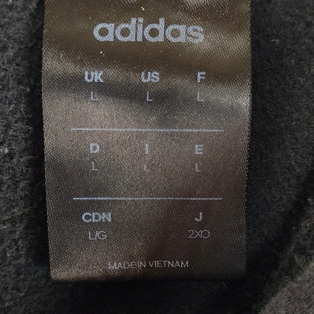 Adidas Mens Essentials 3-Stripes Pullover Hoodie Black White Logo‎ Size Large